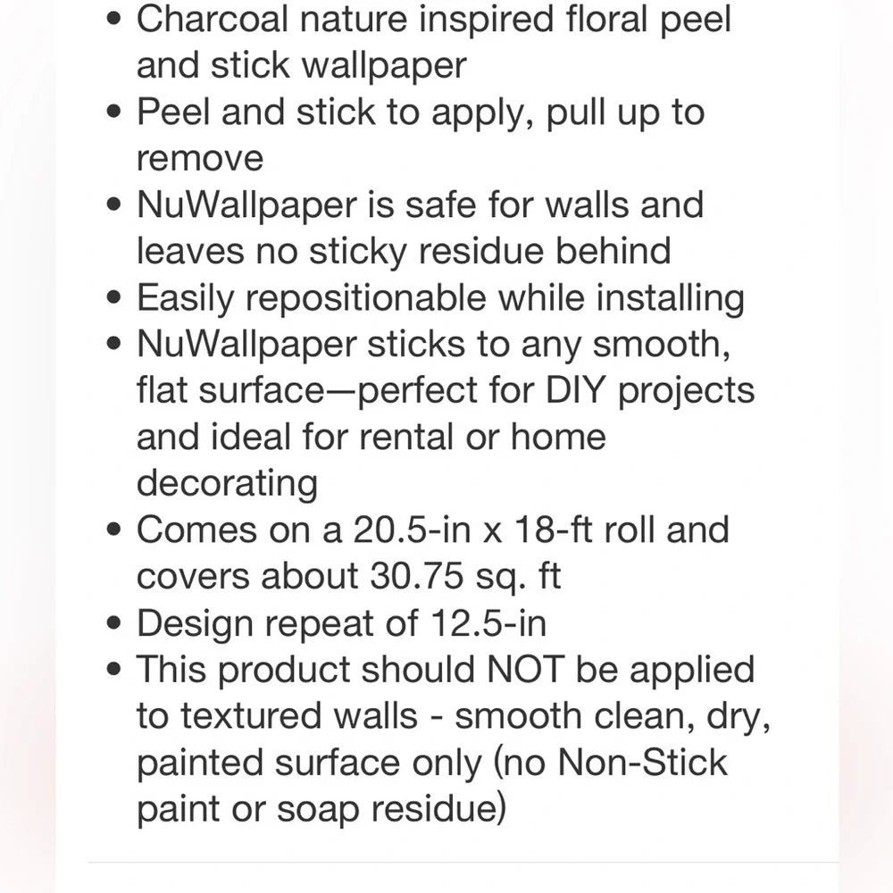 2!!!! NUWALLPAPER NWT long wood peel & stick wallpaper -charcoal
